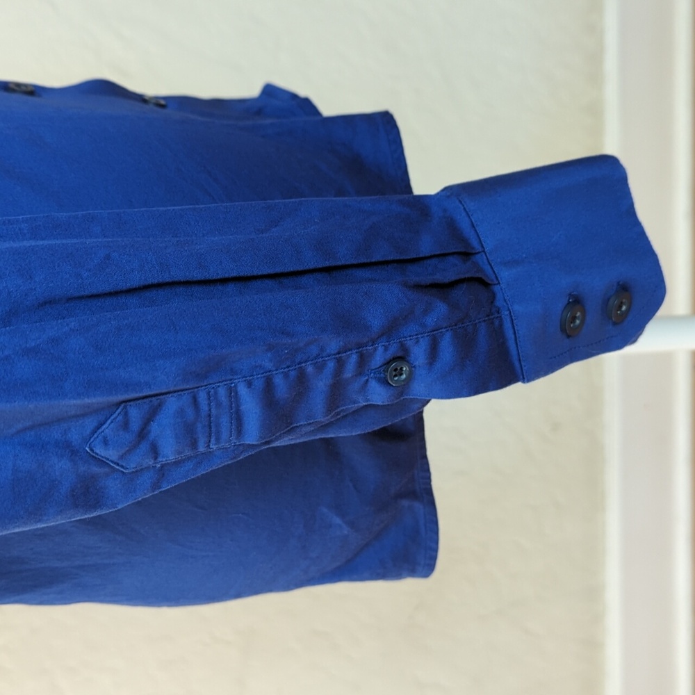 Tailor Store Custom Made Royal Blue Long Sleeve Button Down Shirt Size Small - Picture 4 of 8